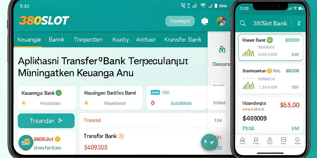 Tampilan antarmuka aplikasi 380SLOT untuk transfer bank yang mudah digunakan.