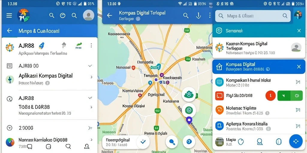 Tampilan antarmuka sederhana dan fungsional dari AJR88 Kompas Digital.