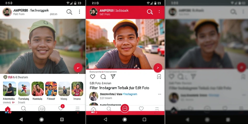 Tampilan antarmuka AMPER88 yang menawan dan mudah digunakan untuk filter Instagram.