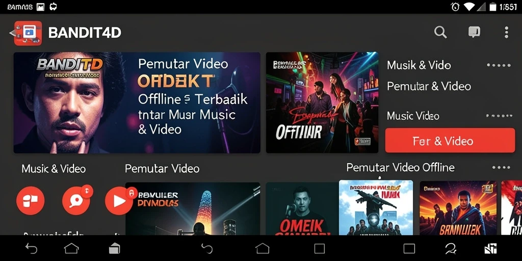 Antarmuka pengguna intuitif BANDIT4D saat memutar video offline.
