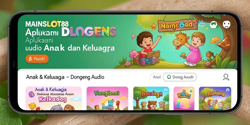 Antarmuka aplikasi MAINSLOT88 dengan pilihan cerita yang menarik.