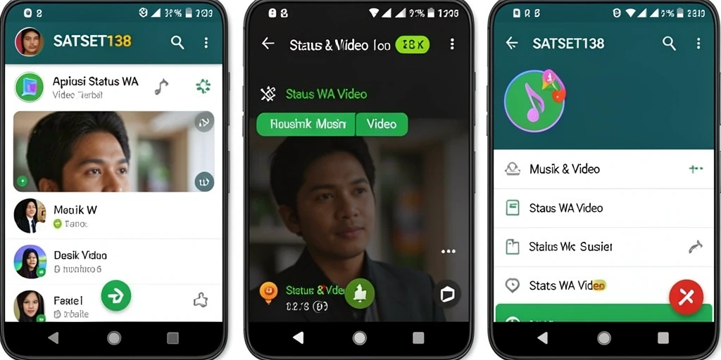 Antarmuka SATSET138 yang menarik untuk Status WA Video.