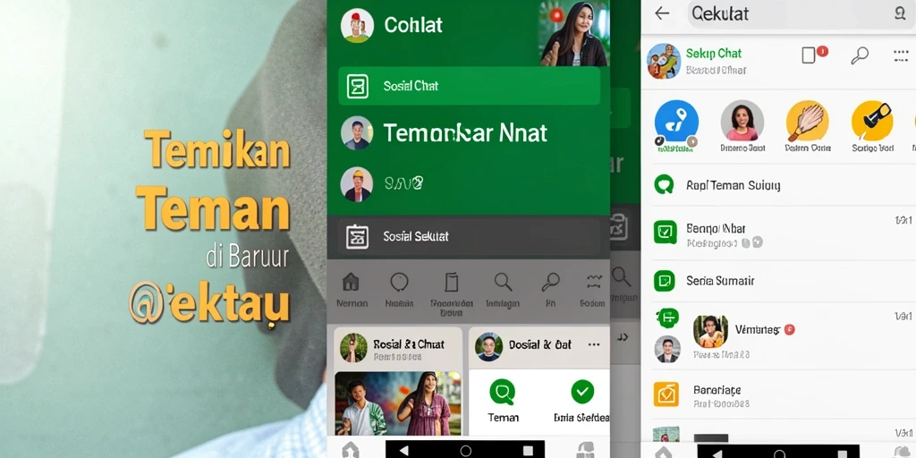 Antarmuka V21 yang menampilkan fitur Teman Sekitar yang menarik.